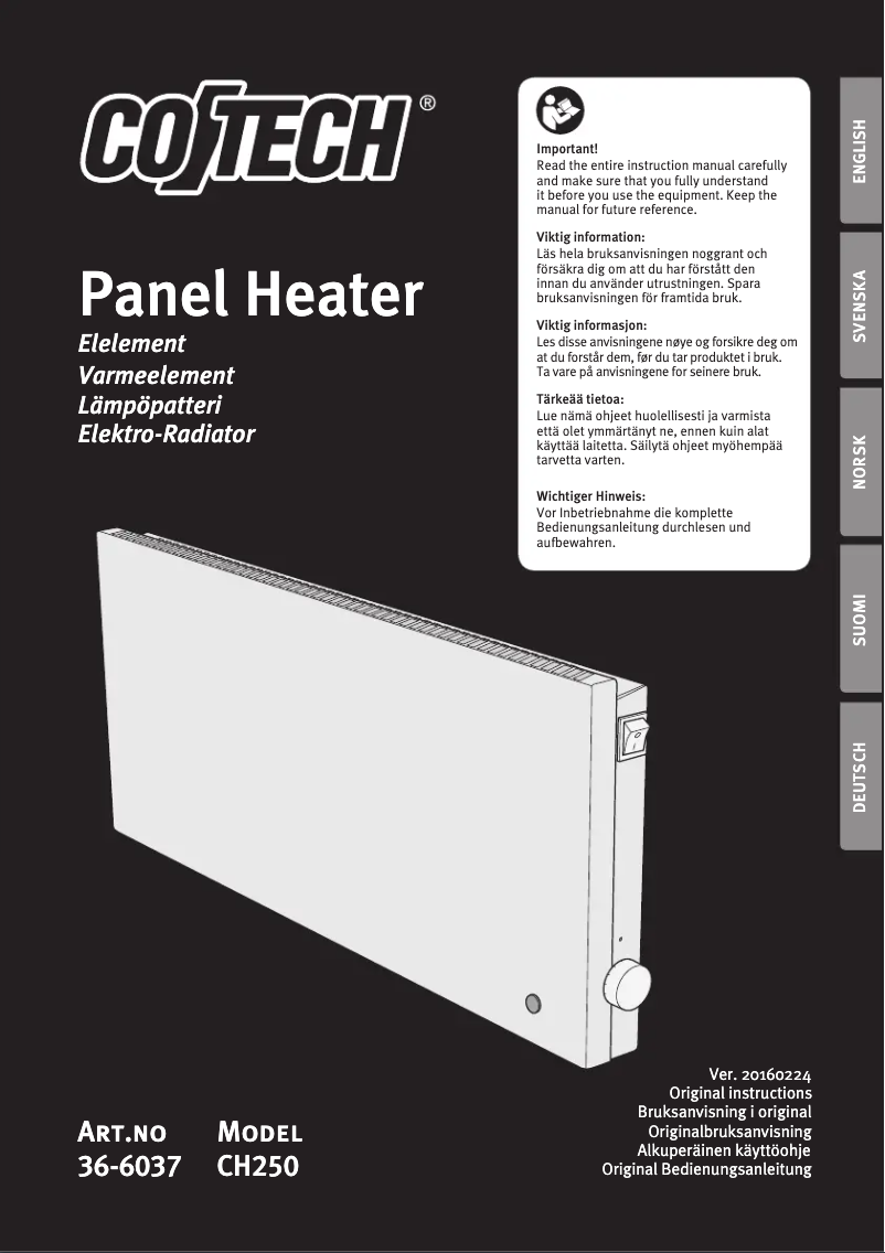 Image de la première page du manuel de l'appareil CH250