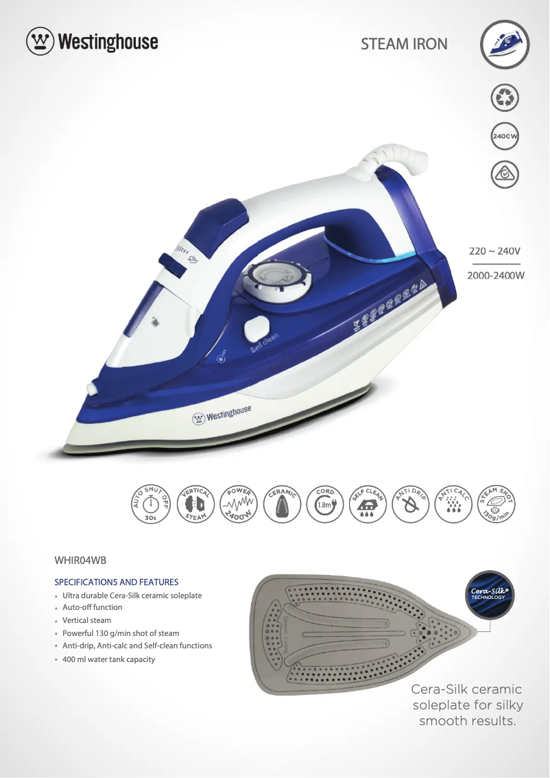 Image de la première page du manuel de l'appareil WHIR04WB