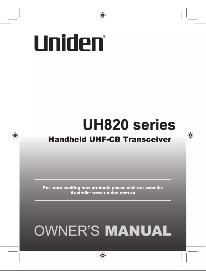 Page 1 of the manual User Manual Uniden UH820-2