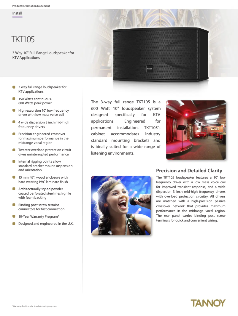 First page image of the manual for TKT105