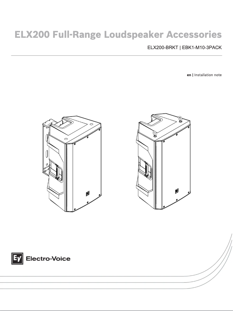 Page 1 of the manual Installation Guide Electro-Voice ELX200-15