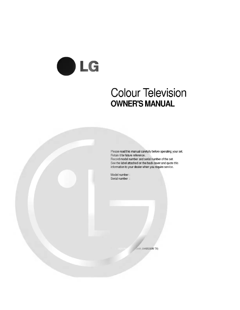 Page 1 of the manual User Manual LG CF-21E60X