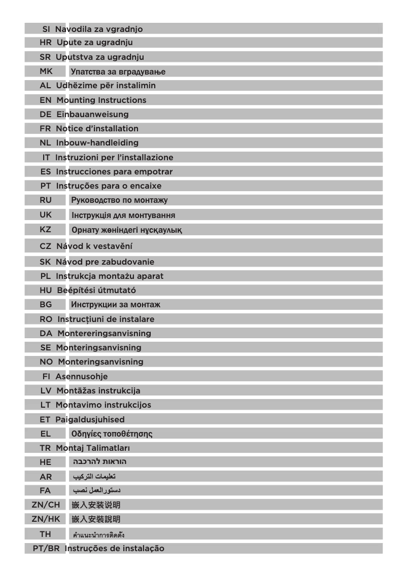 Page 1 of the manual Installation Guide Gorenje RKI4182E1