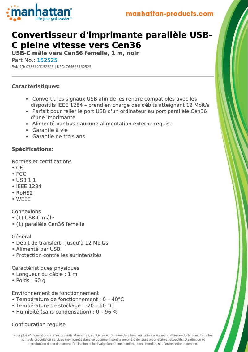 First page image of the manual for 152525