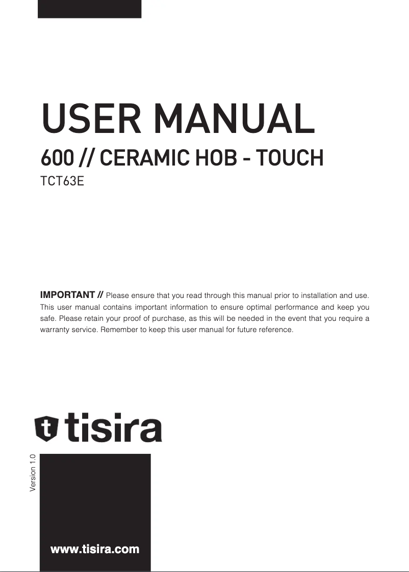 First page image of the manual for TCT63E