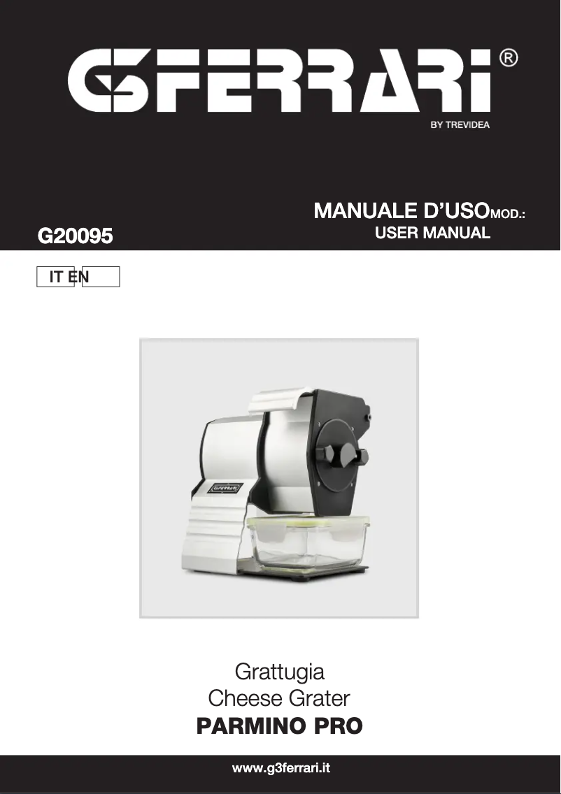 Page 1 de la notice Manuel utilisateur G3 Ferrari Parmino PRO G20095