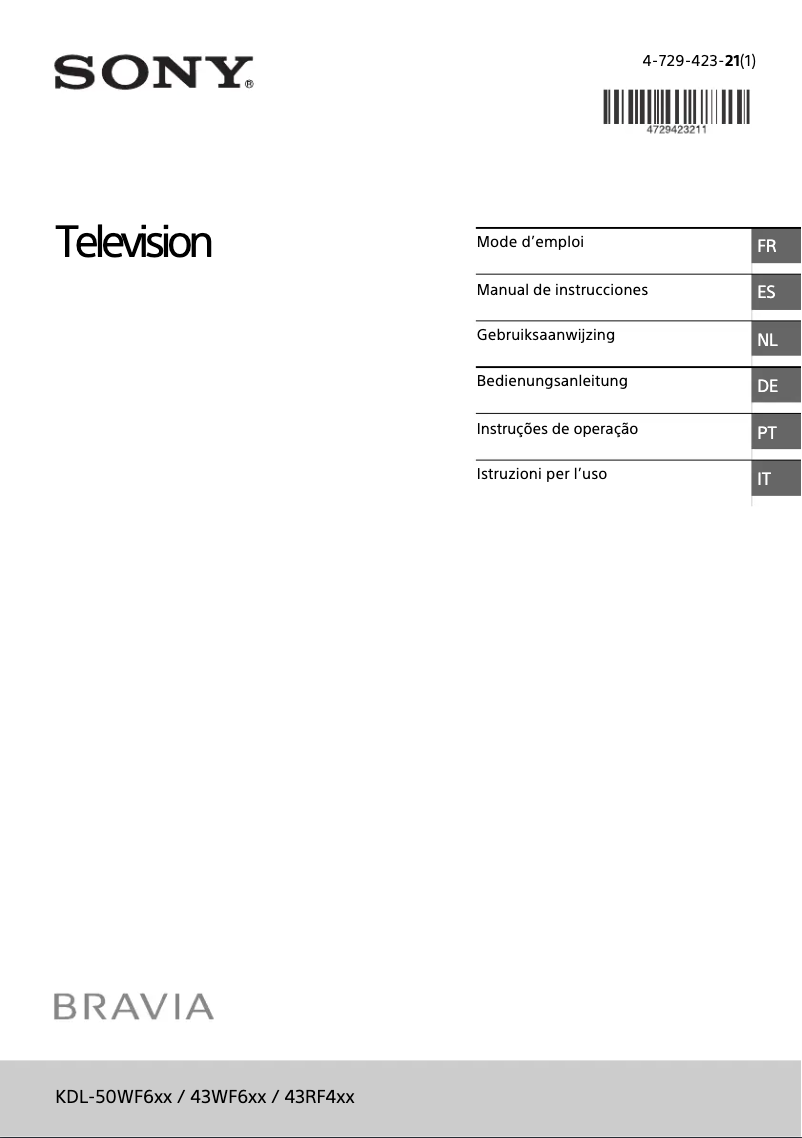 Page 1 of the manual User Manual Sony KDL-50WF660
