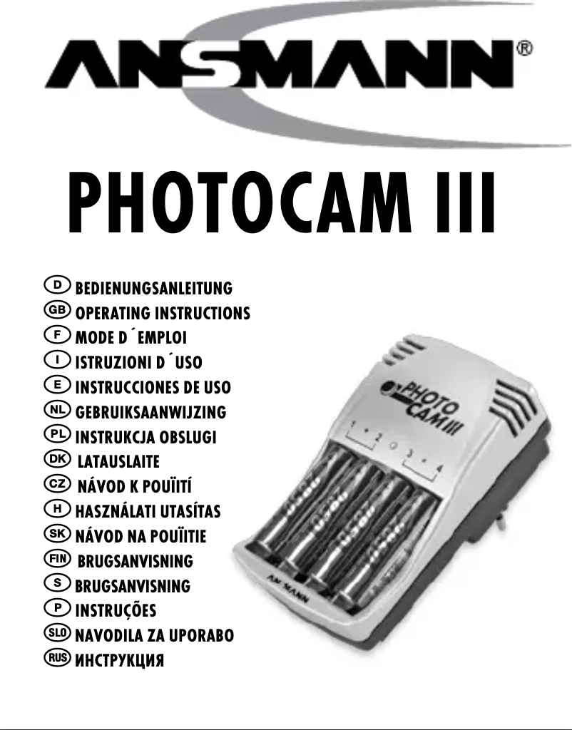 First page image of the manual for Photo Cam III