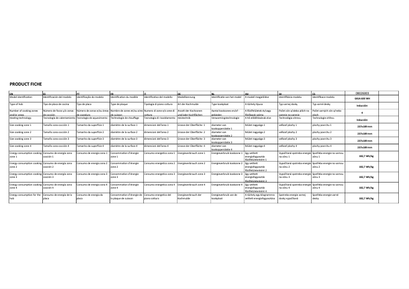First page image of the manual for GIGA 600 WH