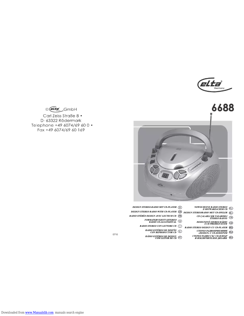 Page 1 of the manual User Manual Elta 6688