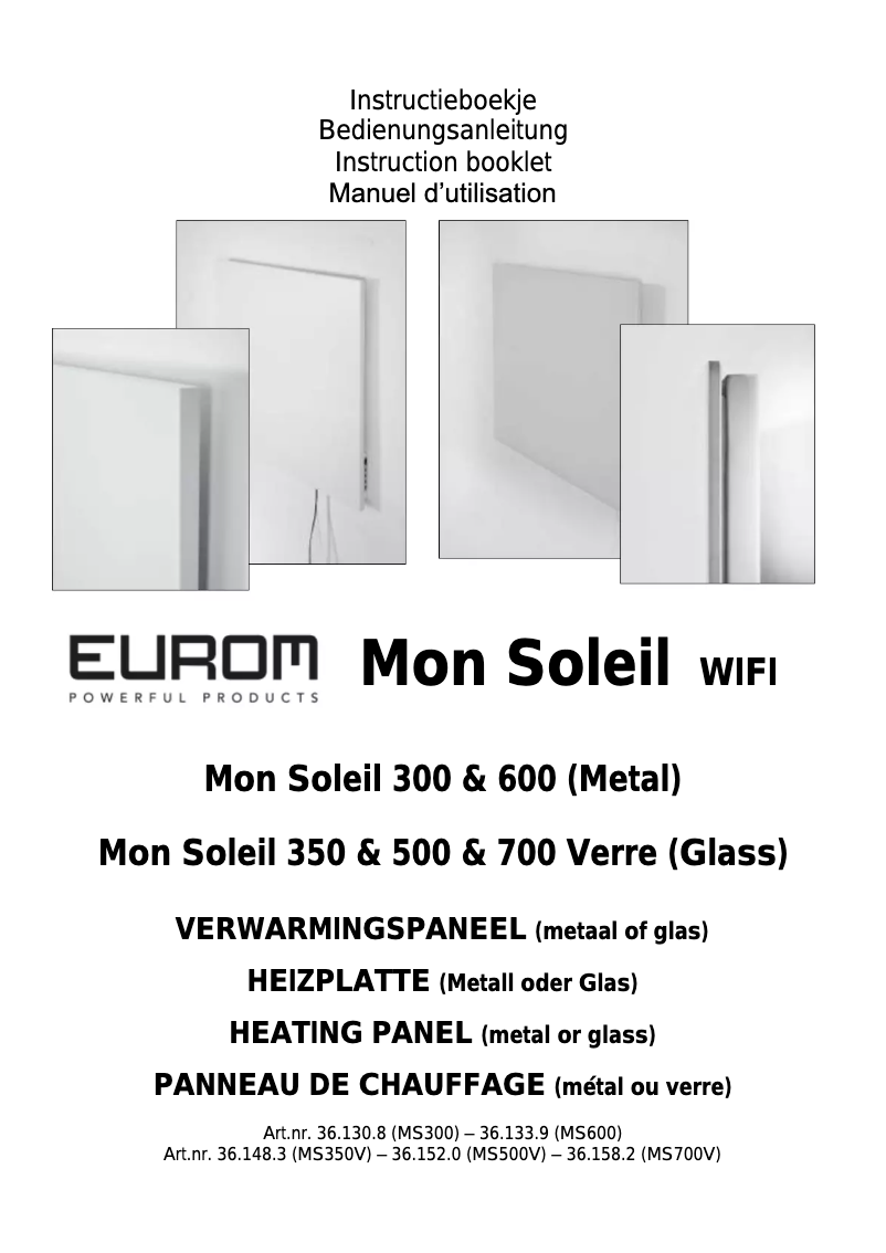 First page image of the manual for Mon Soleil 720