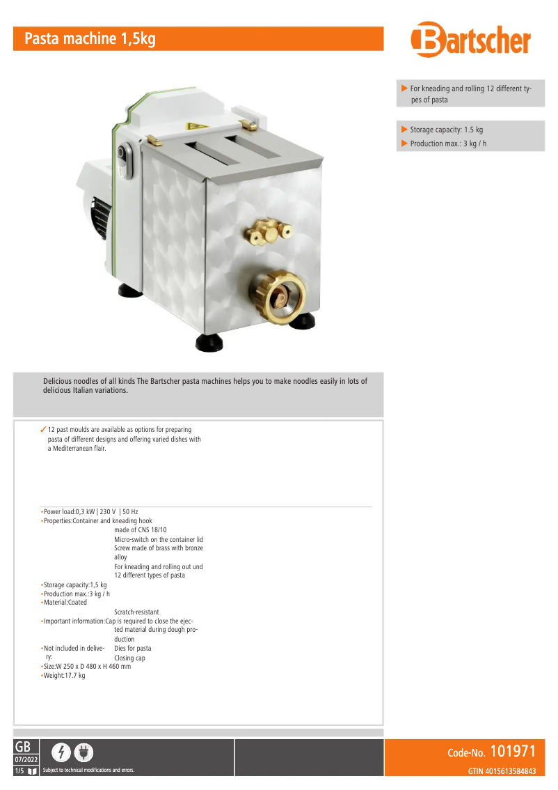 First page image of the manual for 101971