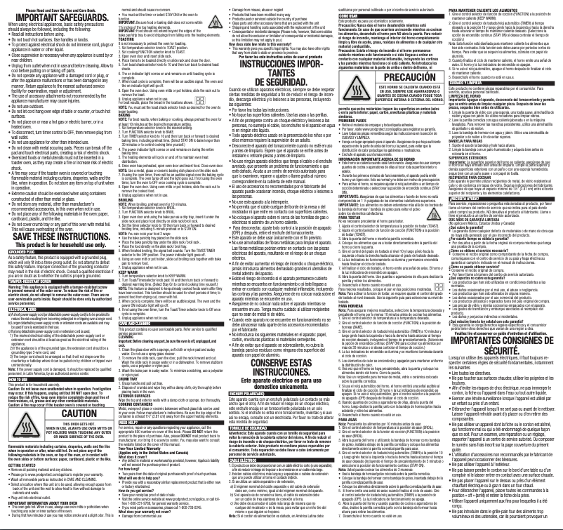 Image de la première page du manuel de l'appareil TO1313SWD