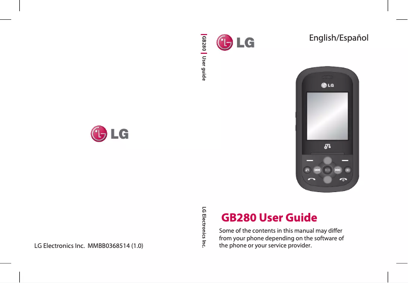 First page image of the manual for GB280