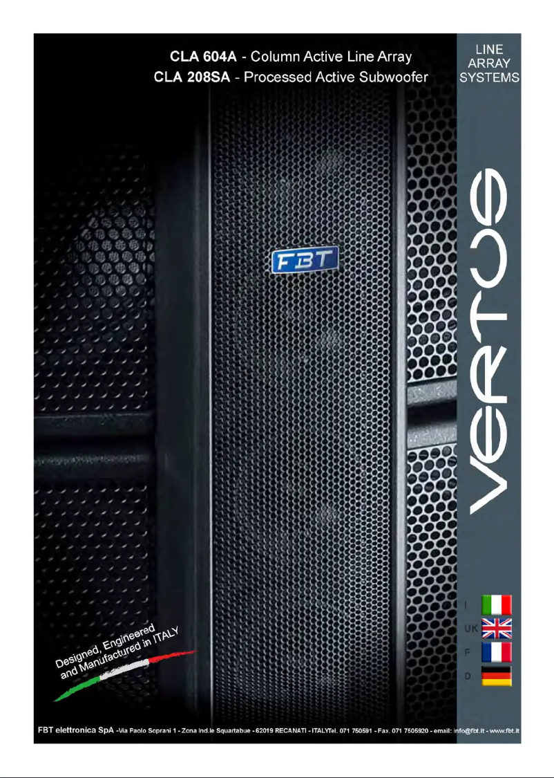 First page image of the manual for VERTUS CLA 604A