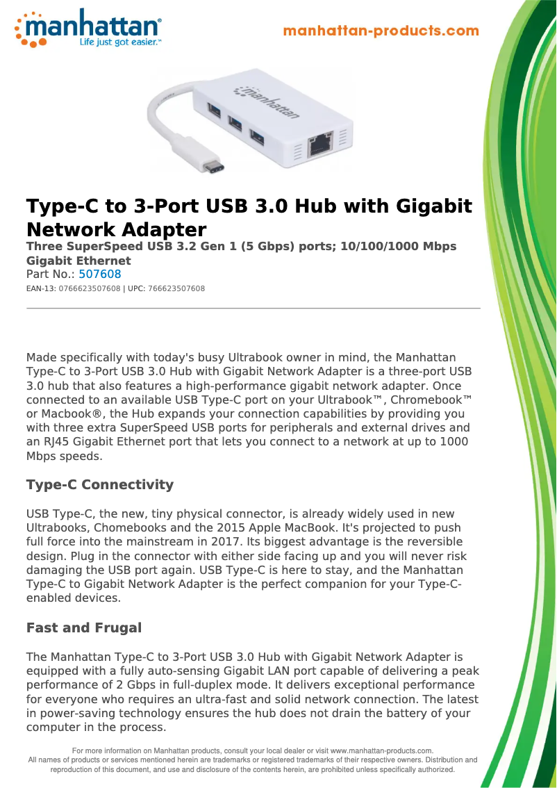 First page image of the manual for 507608