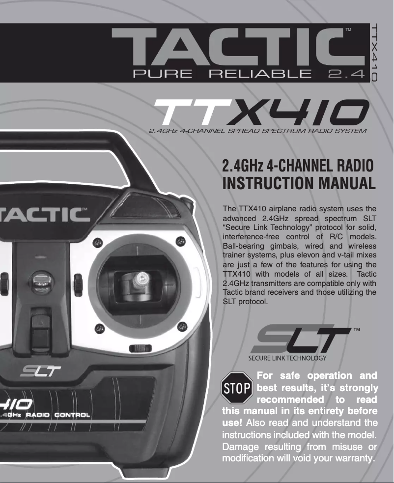 First page image of the manual for TTX410