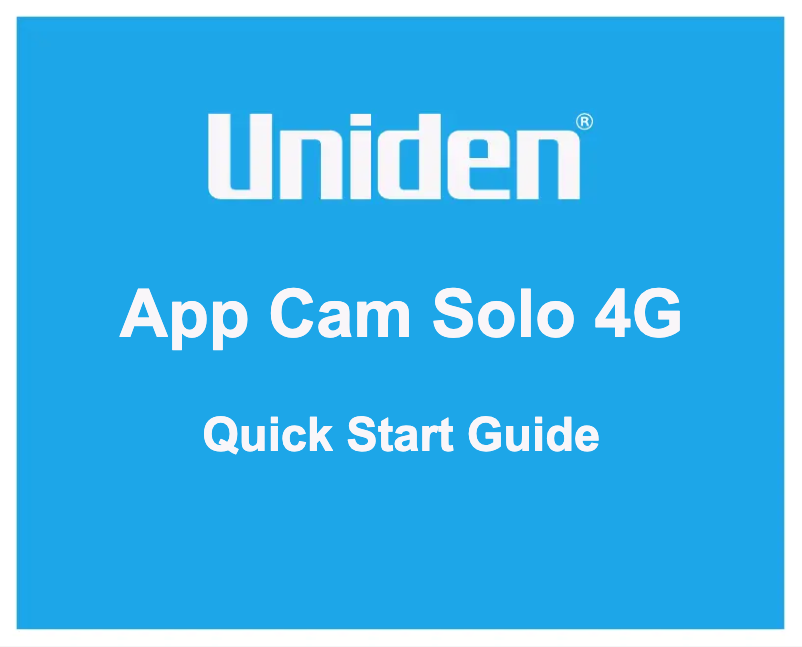 First page image of the manual for App Cam Solo 4G