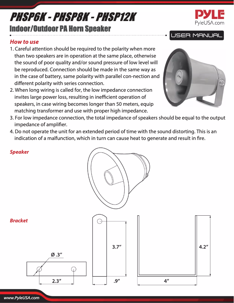 First page image of the manual for PHSP6K