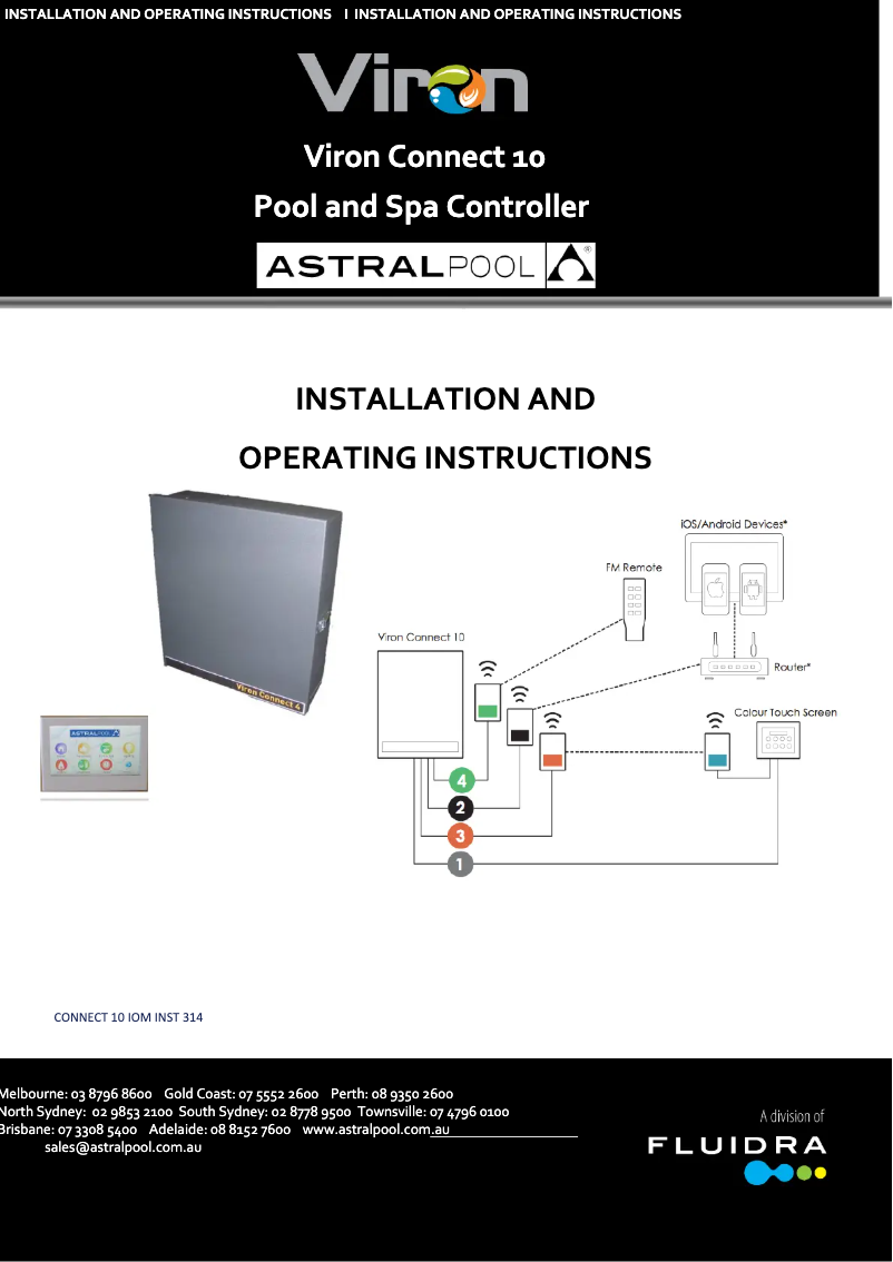 Page 1 of the manual User Manual AstralPool Viron Connect 10