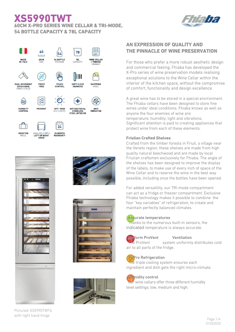 Page 1 of the manual Technical Sheet Fhiaba XS5990TWT6A