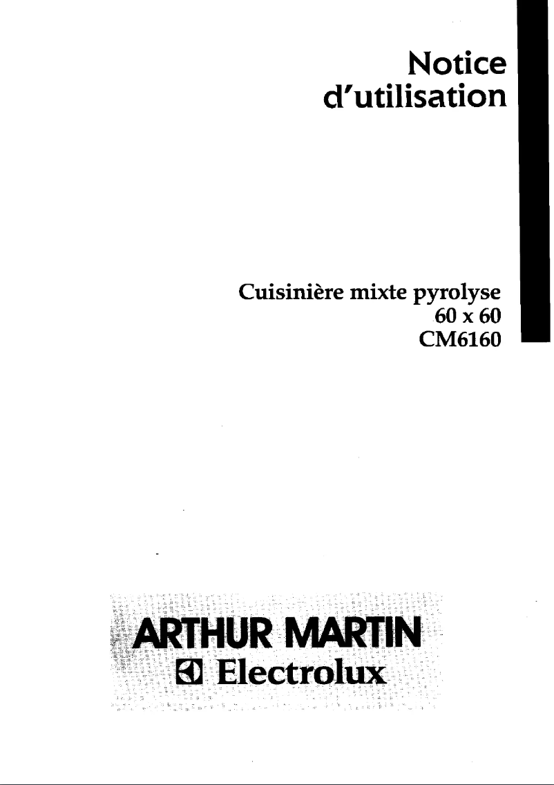 Page 1 of the manual User Manual Arthur Martin-Electrolux CM6160