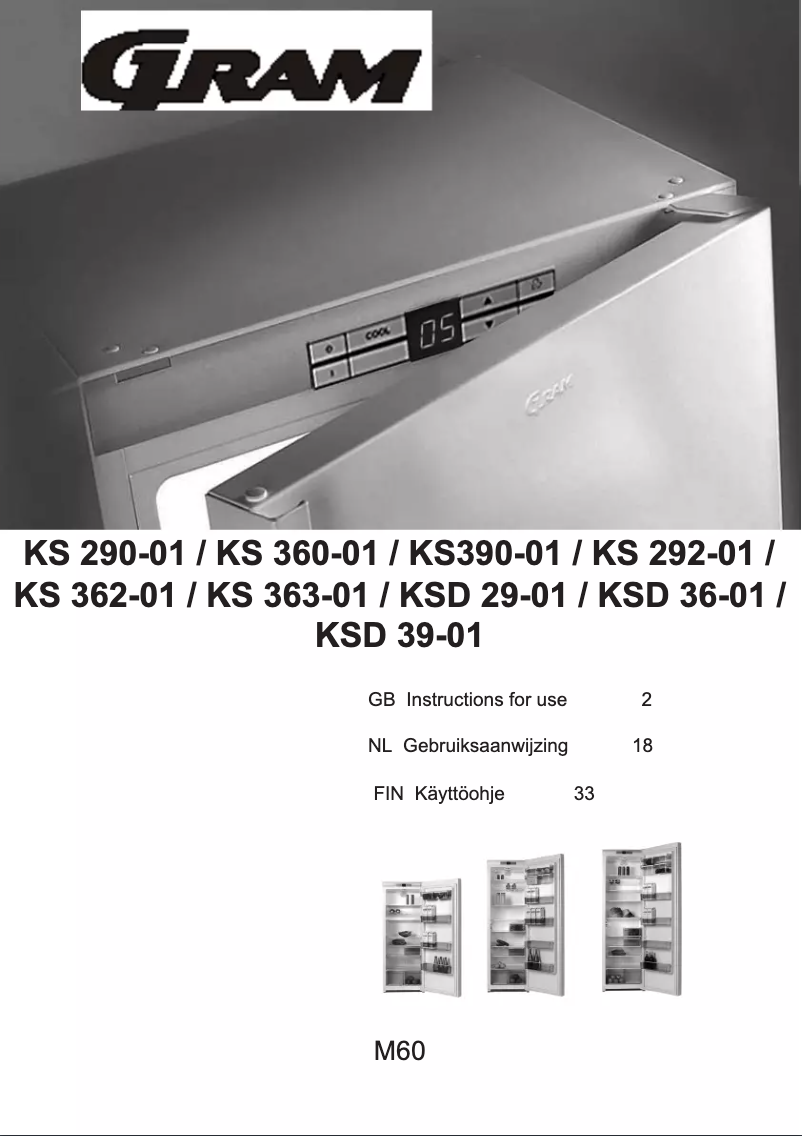 Page 1 of the manual User Manual Gram KSD 36-01