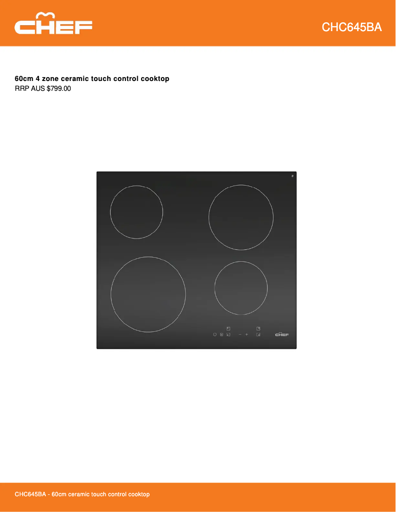 First page image of the manual for CHC645BA