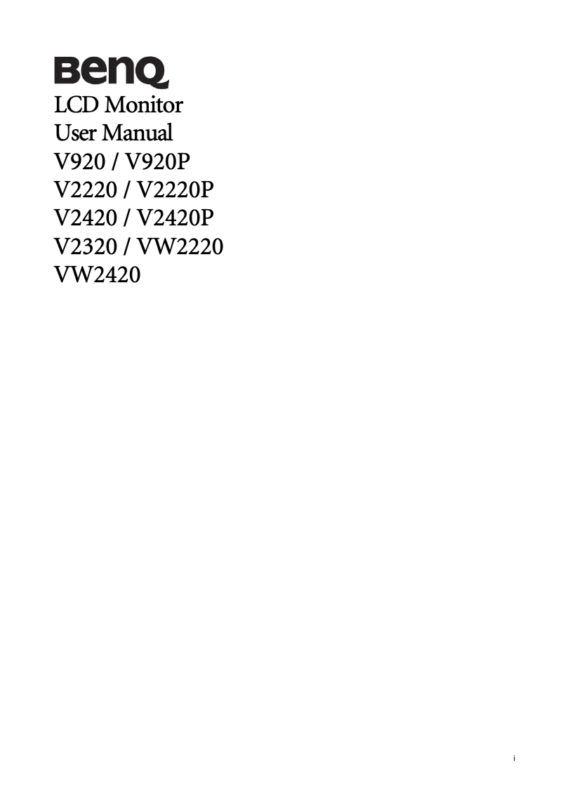 Image de la première page du manuel de l'appareil V2420