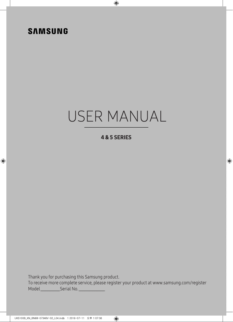 Page 1 of the manual User Manual Samsung UE32K4100
