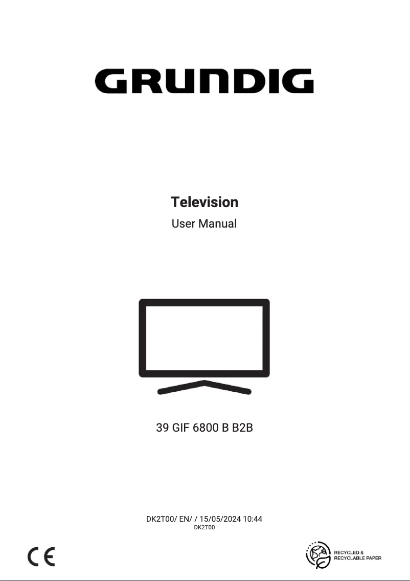 Page 1 of the manual User Manual Grundig 39 GIF 6800 B B2B