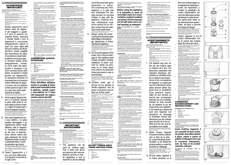 Page 1 of the manual User Manual Ariete 635