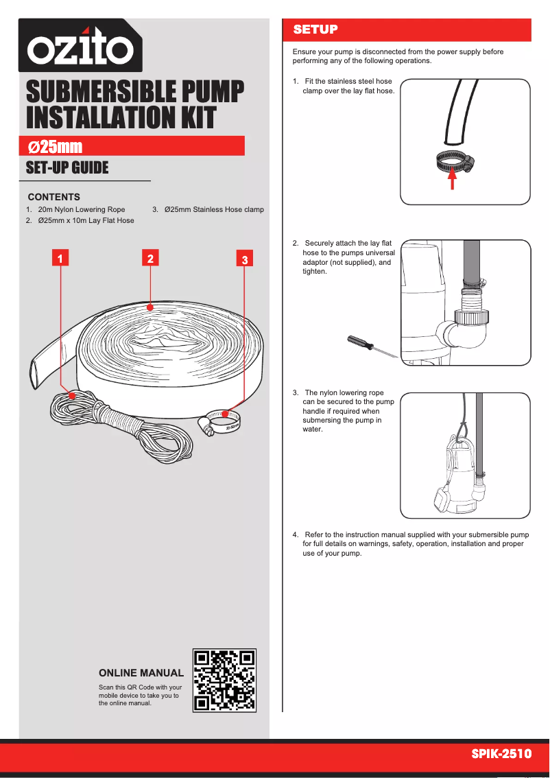 Page 1 of the manual User Manual Ozito SPIK-2510