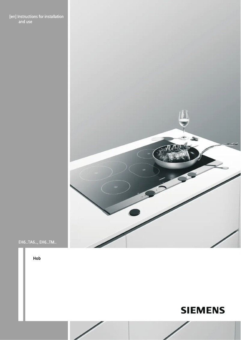 Page 1 of the manual Installation Guide Siemens EH611TA16E