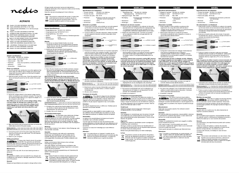 First page image of the manual for ACPA016