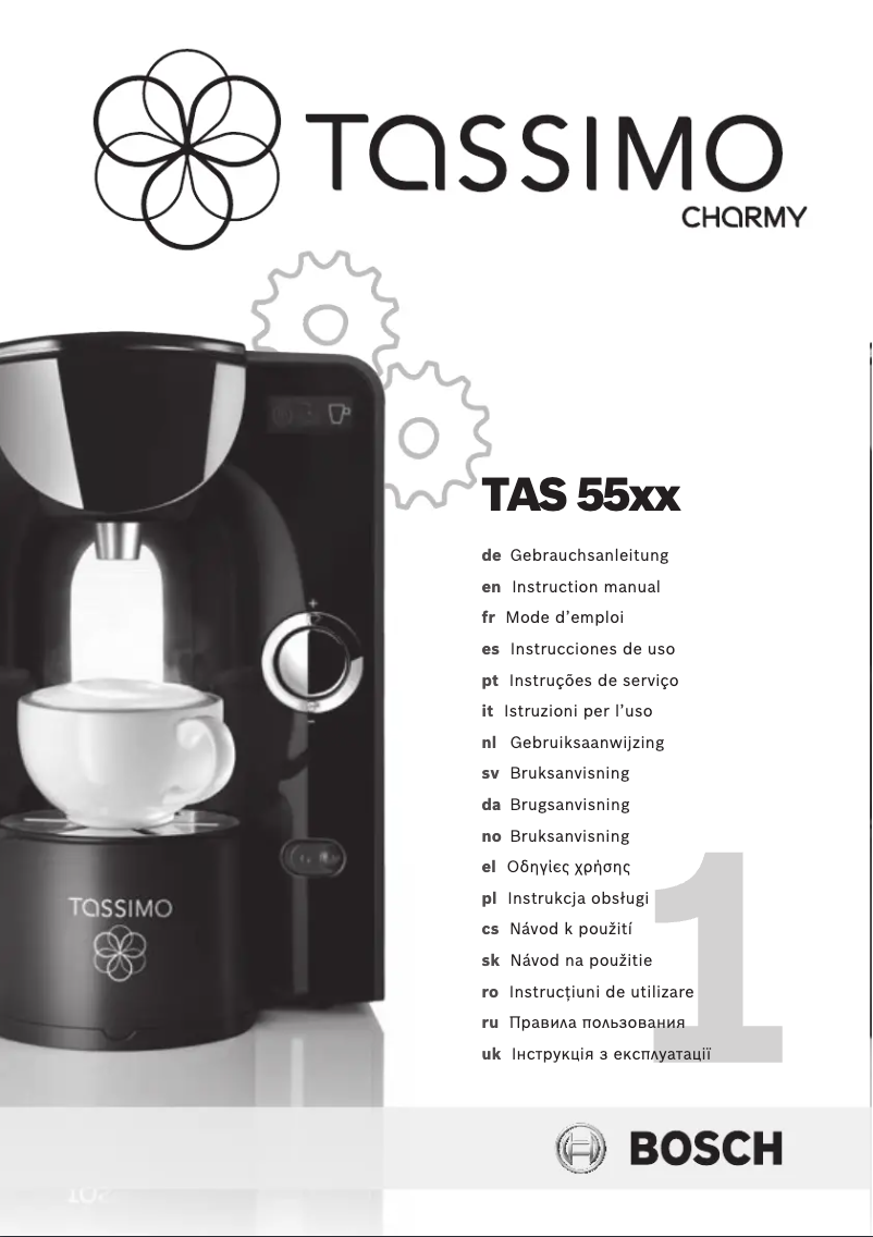 Page 1 of the manual User Manual Bosch Tassimo TAS5541 