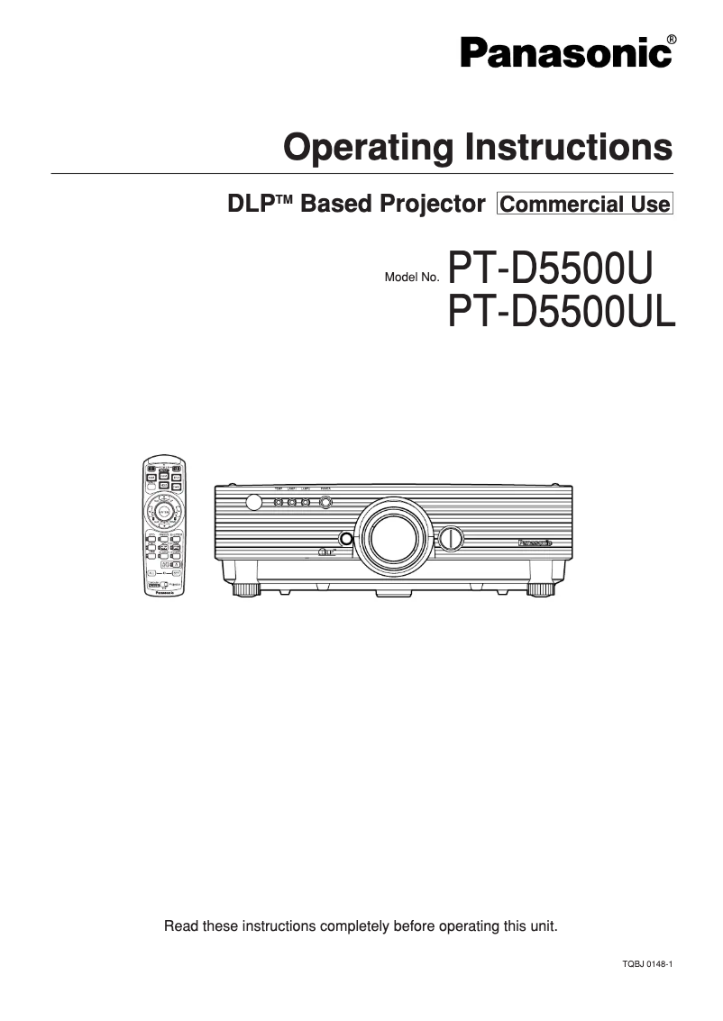 First page image of the manual for PT-D5500UL