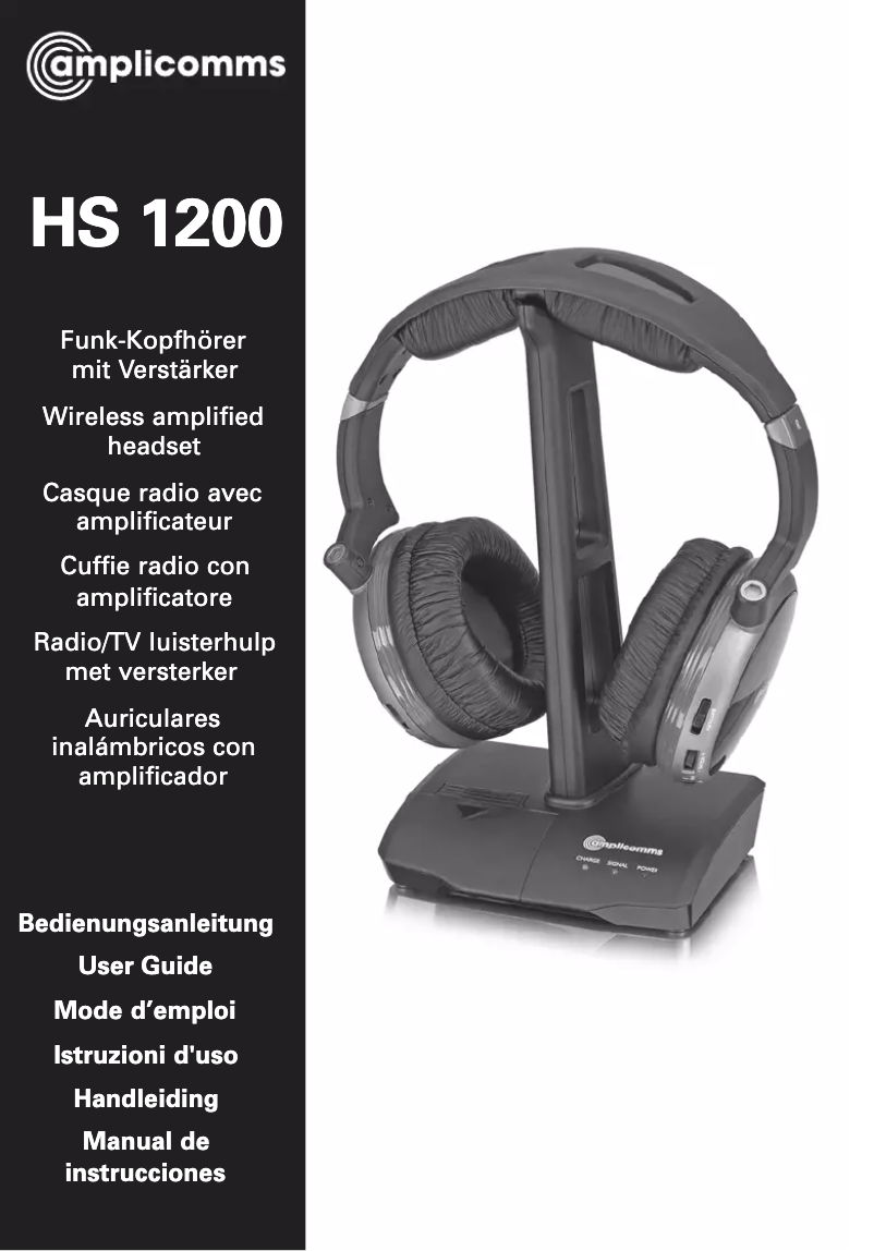 Page 1 of the manual User Manual Amplicom HS 1200