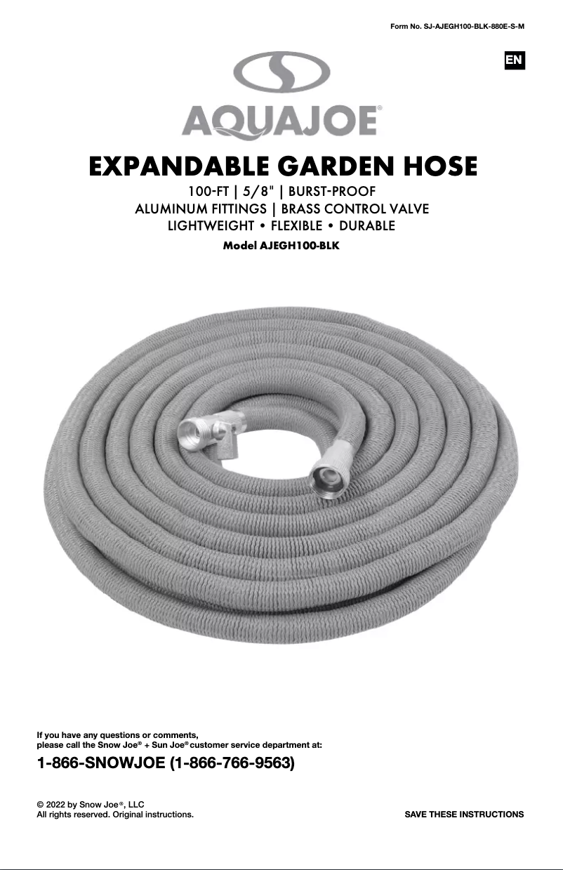 First page image of the manual for AJEGH100-BLK