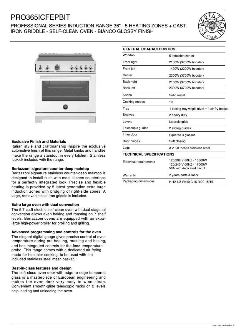First page image of the manual for PRO365ICFEPBIT