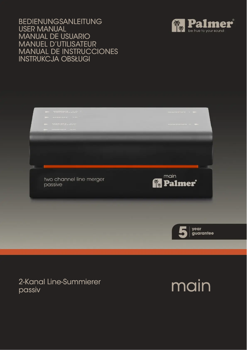 Page 1 of the manual User Manual Palmer Main