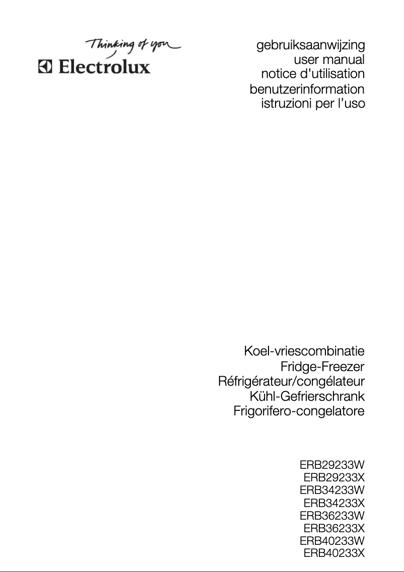 First page image of the manual for ERB29233W