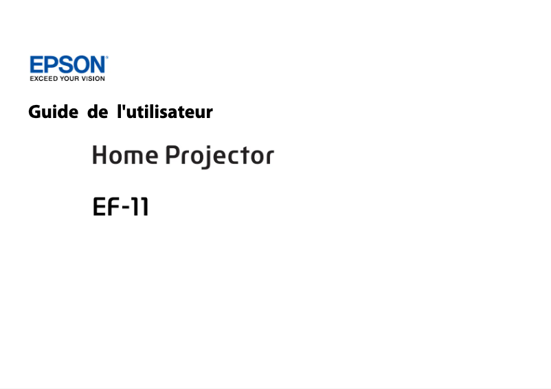 Image de la première page du manuel de l'appareil EpiqVision Mini EF-11