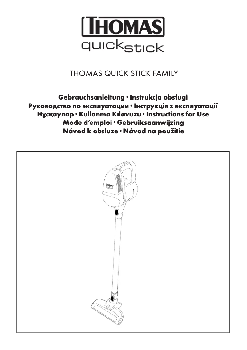 First page image of the manual for Quick Stick Family