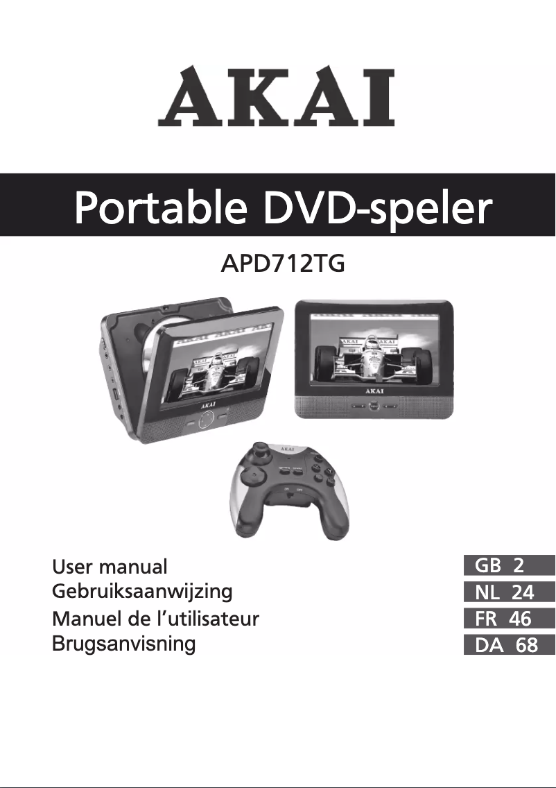 Page 1 of the manual User Manual AKAI APD712TG