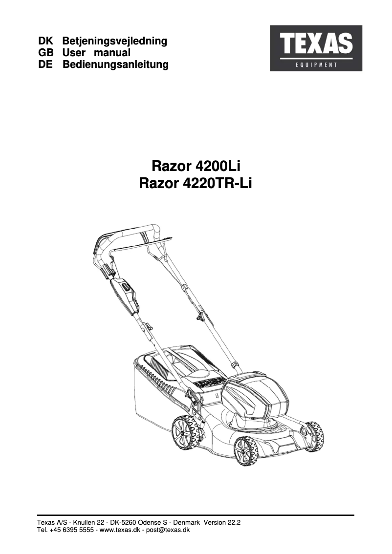 First page image of the manual for Razor 4200Li