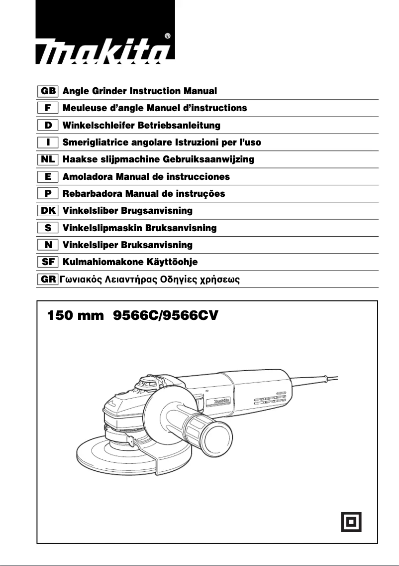 Page 1 of the manual User Manual Makita 9566CV