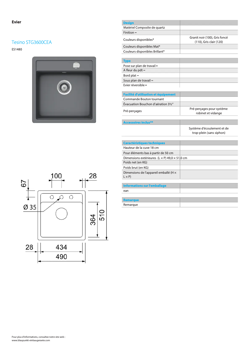 First page image of the manual for Tesino STG3600CEA