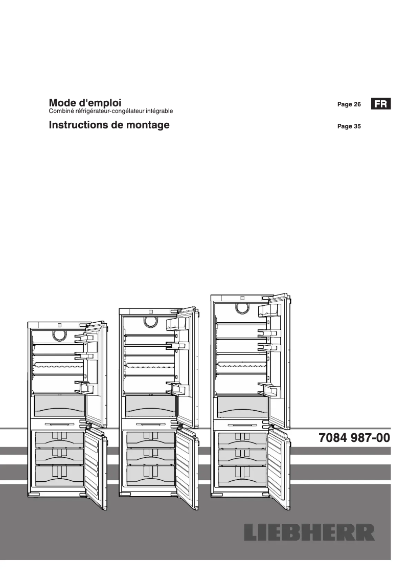 Page 1 of the manual User Manual Liebherr ICPc 3456