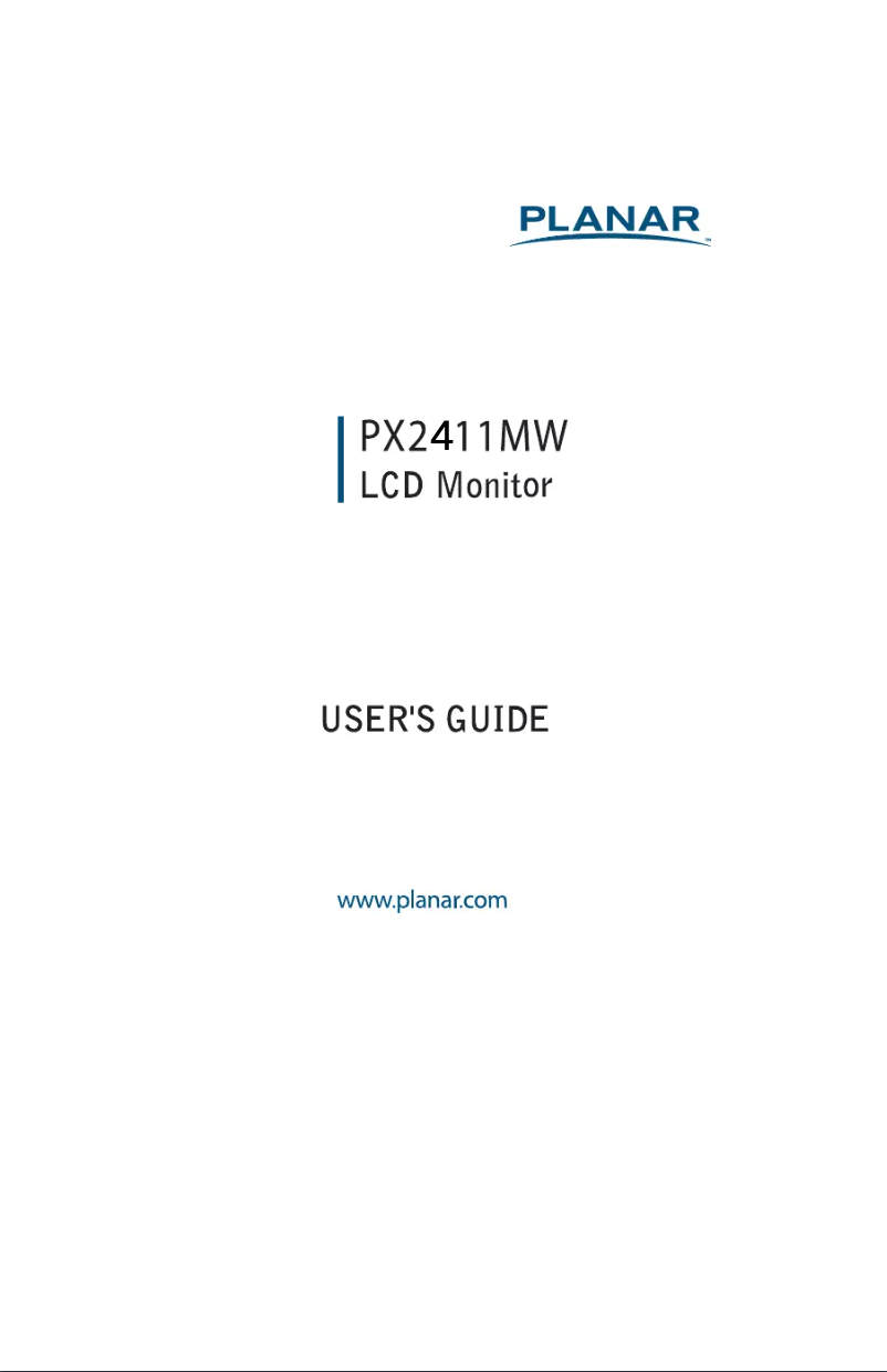 First page image of the manual for PX2411MW
